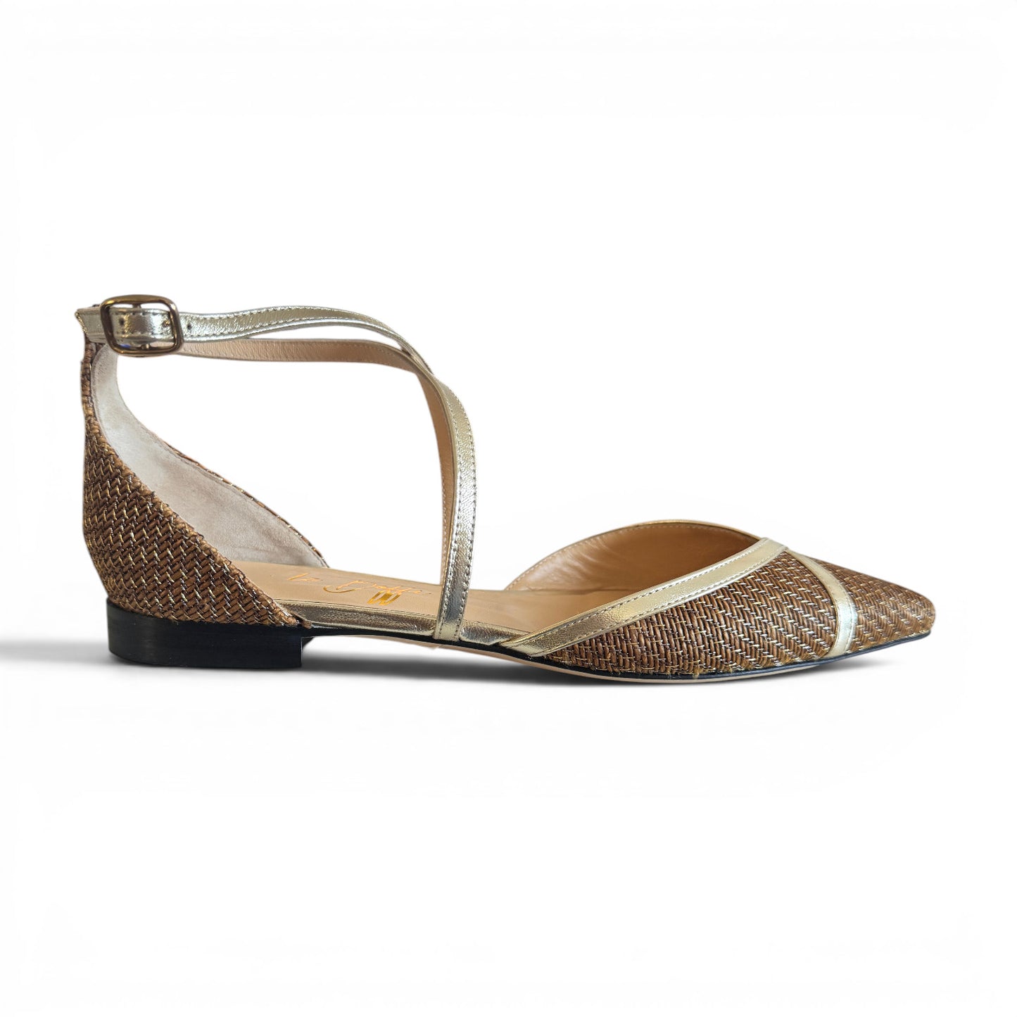 Elisabetta in rafia cuoio e oro