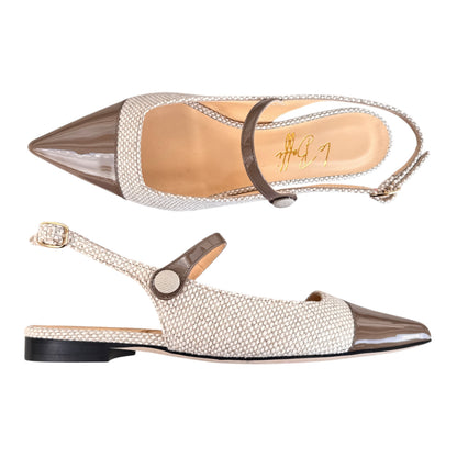 Emma slingback in tessuto intrecciato