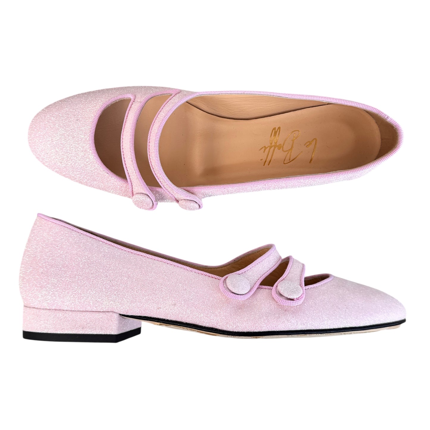 Frida tonda in glitter fine rosa