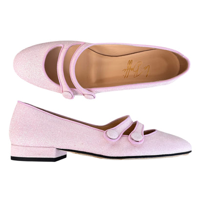 Frida tonda in glitter fine rosa