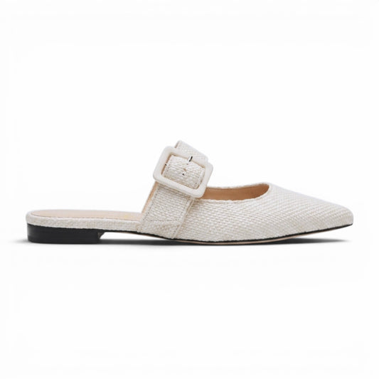 Ginevra mule in intrecciato bianco latte