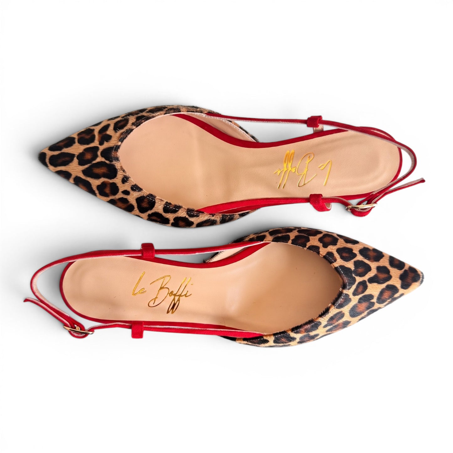 Gaia slingback in cavallino e rosso