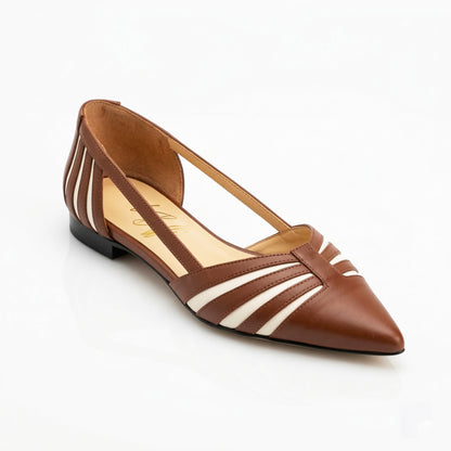 Giorgia cuoio e bianco