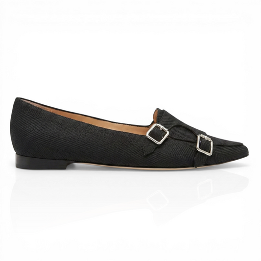 Penelope in black herringbone