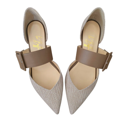 Benedetta in pelle spigata beige