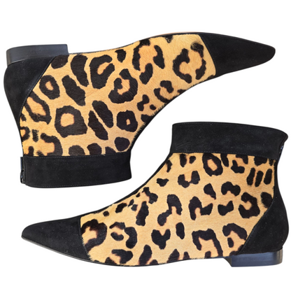 Stella in cavallino ghepardo e camoscio nero