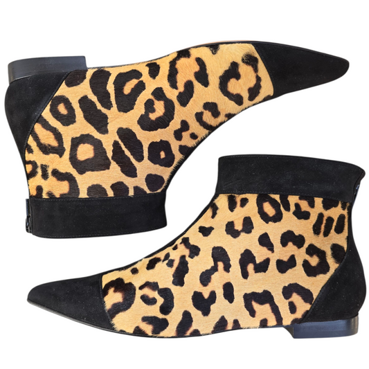 Stella in cavallino ghepardo e camoscio nero