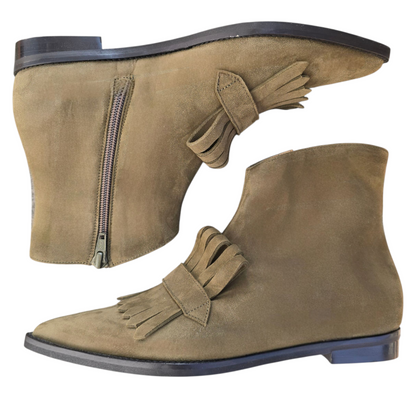 Angelina stivaletto in camoscio oliva