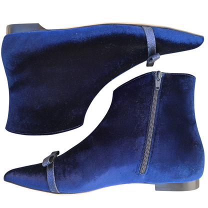 Nora in velluto blu e glitter fine blu