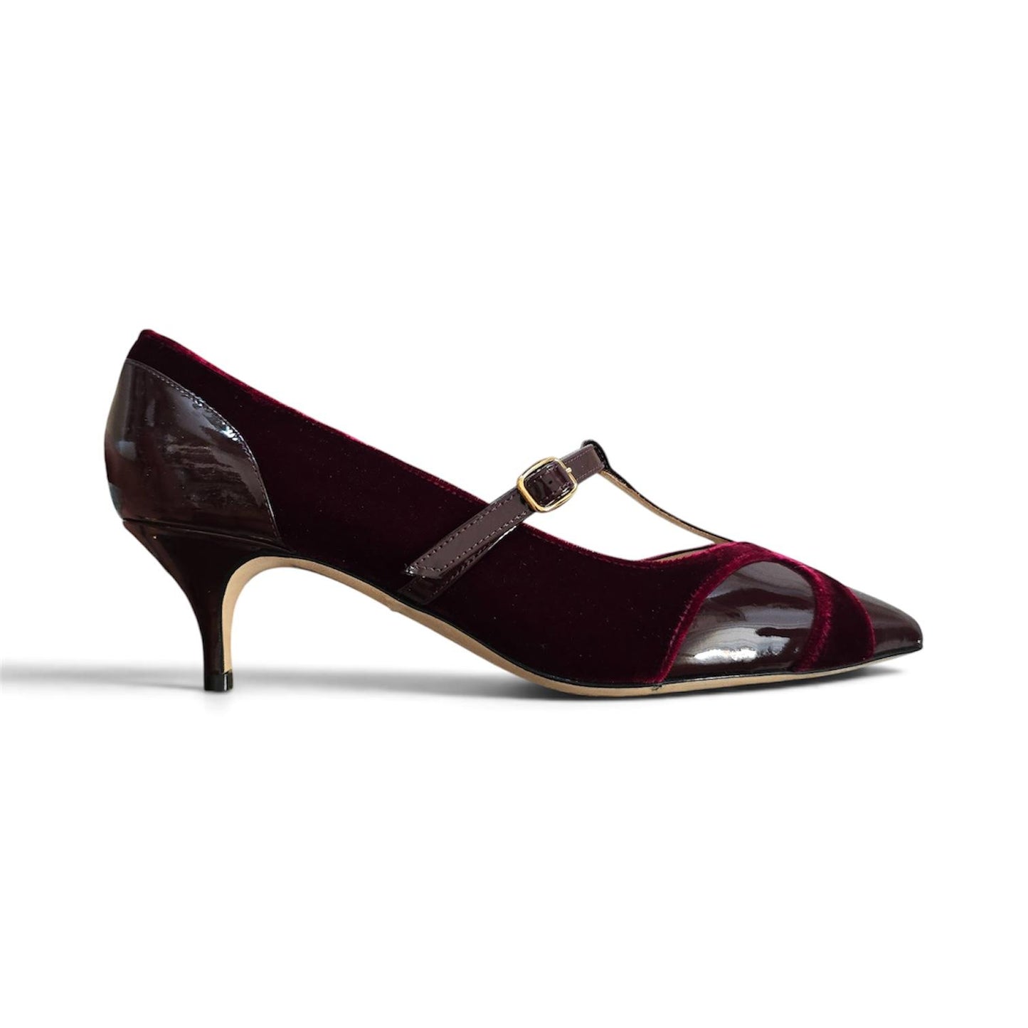 Vittoria ballerina 55 un velluto e verncie bordeaux