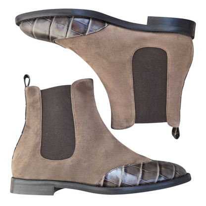 Allegra in camoscio fango e cocco fango