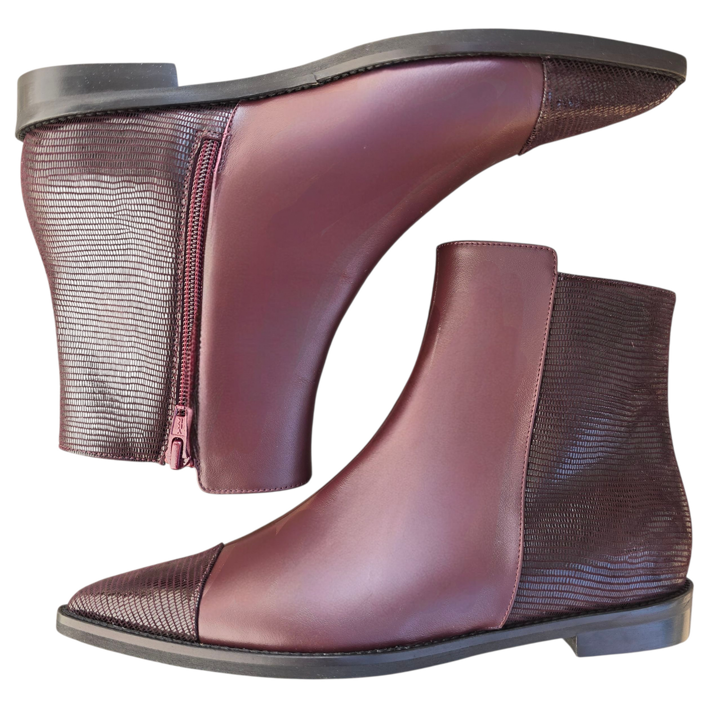 Sibilla in pelle prugna e Rettile prugna