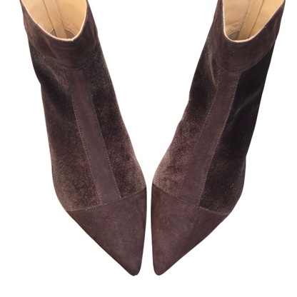 Stella in velluto cioccolato e camoscio marrone