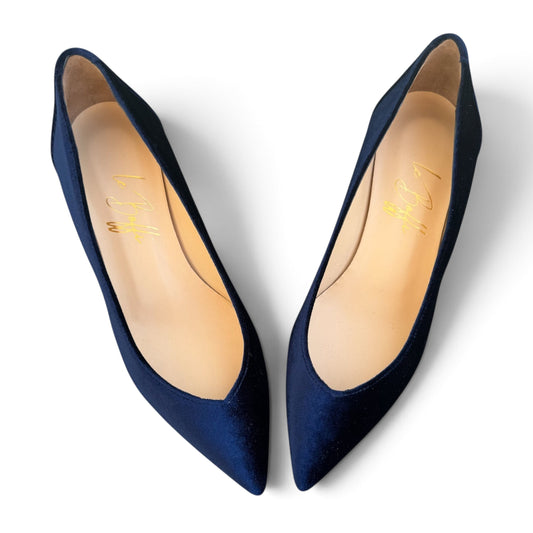 Karol 55 in blue velvet