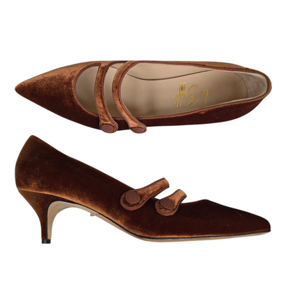 Frida 55 in velluto coccio