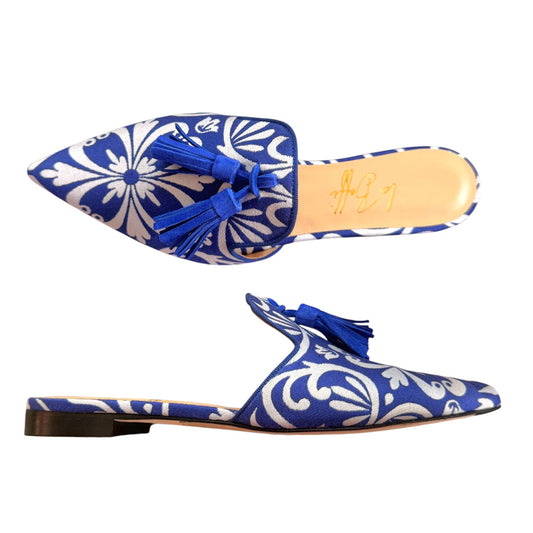 Agata mule fiori blu