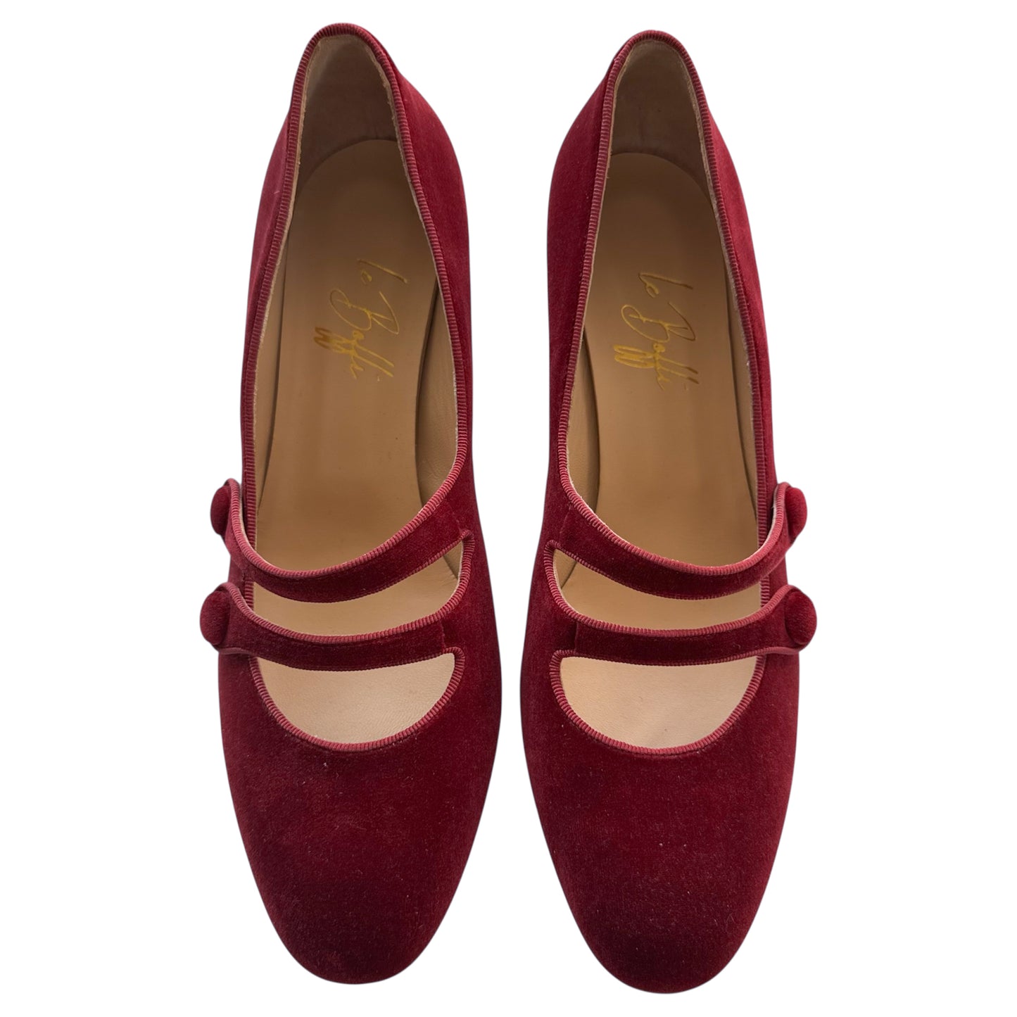 Frida tonda in velluto bordeaux chiaro 55