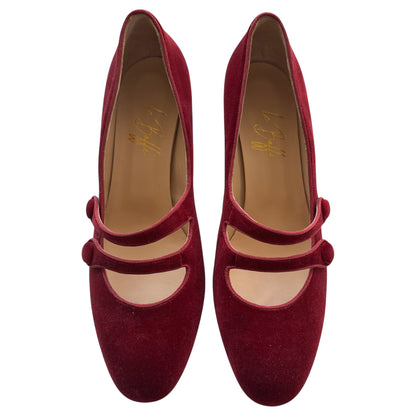 Frida tonda in velluto bordeaux chiaro 55