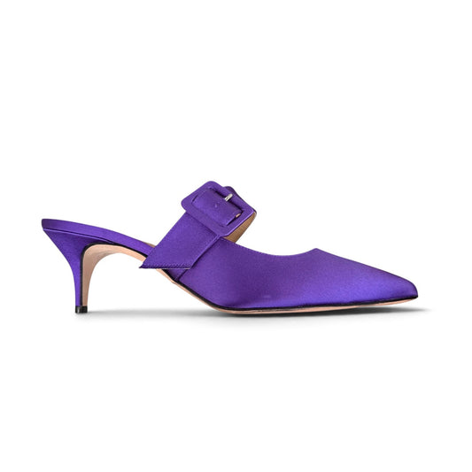 Ginevra mule 55 in raso viola