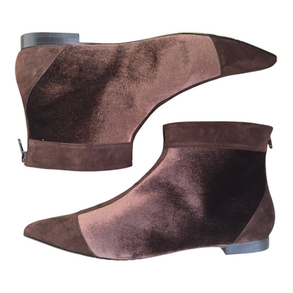 Stella in velluto cioccolato e camoscio marrone