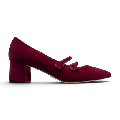 Frida 55 in velluto bordeaux chiaro