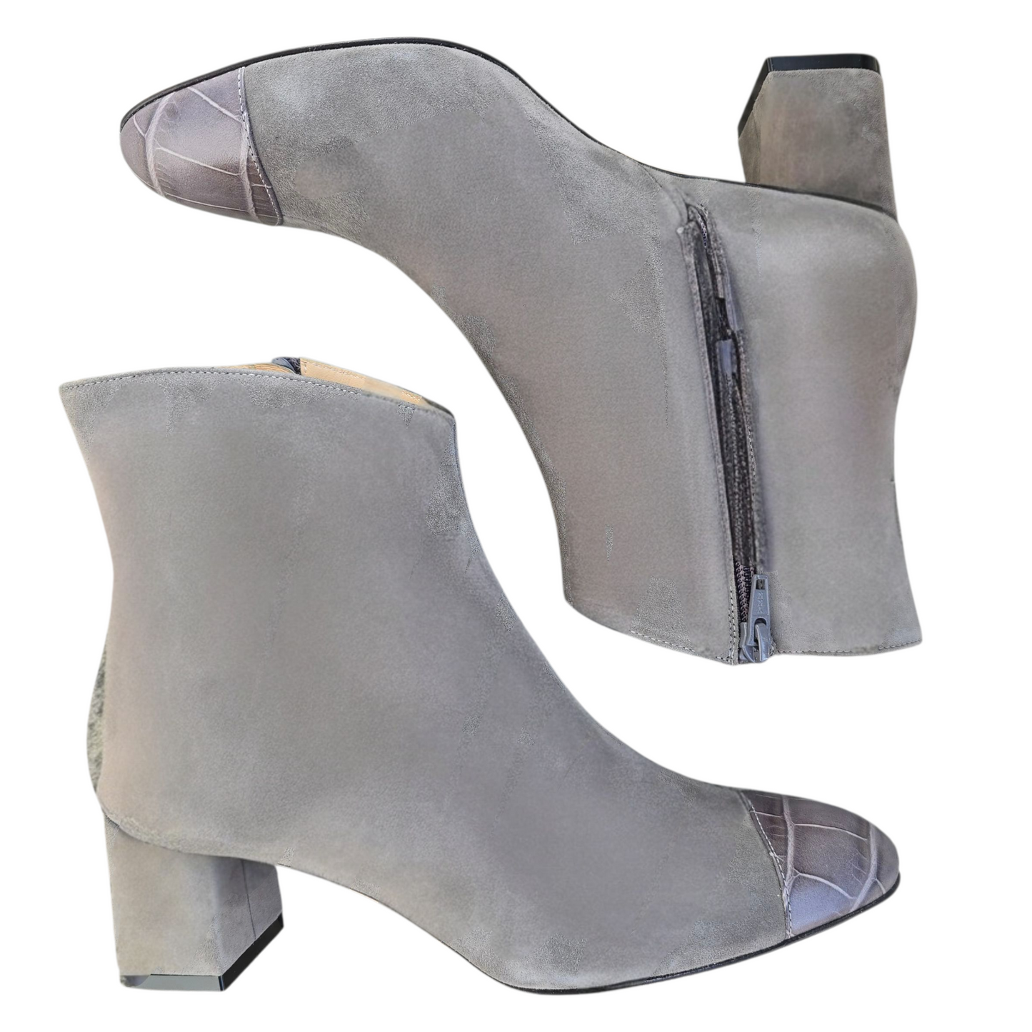 Agnese 55 in camoscio ghiaccio e cocco grigio