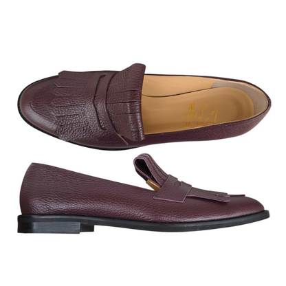 Nina in pelle martellata prugna