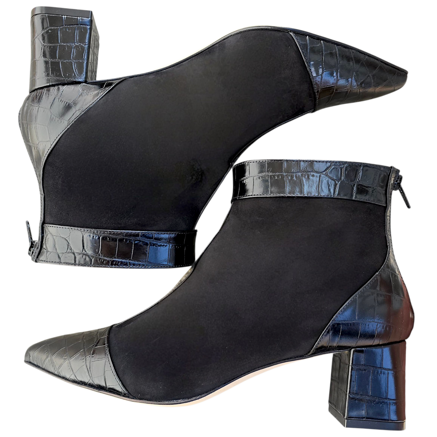 Stella 55 in camoscio nero e cocco nero