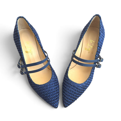 Elisa 85 in rafia blu