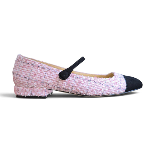 Round Emma in cowhide and caramel patent leather