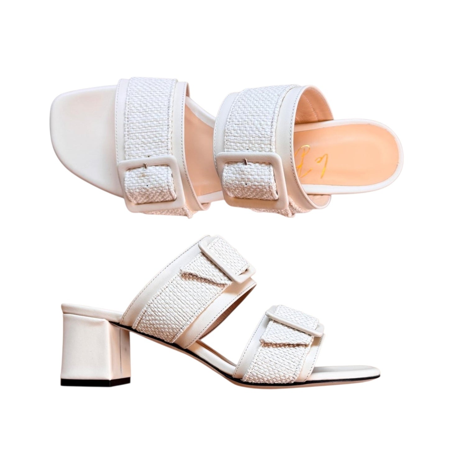Sandalo Bianca in intrecciato bianco latte