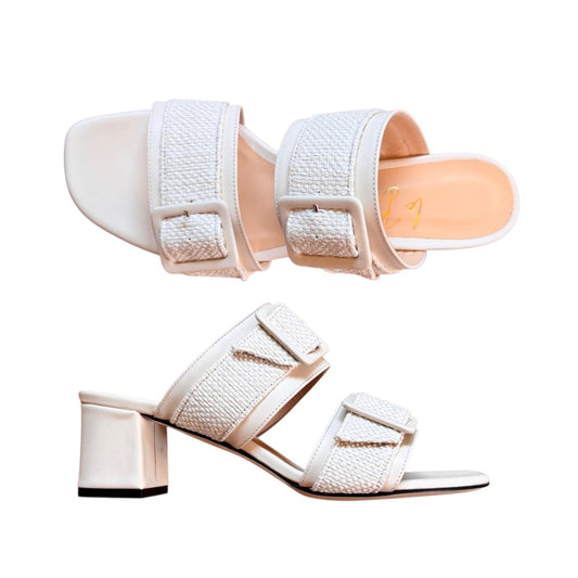 Sandalo Bianca in intrecciato bianco latte