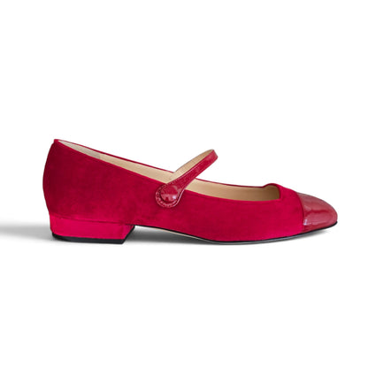 Emma ballerina tonda velluto rosso