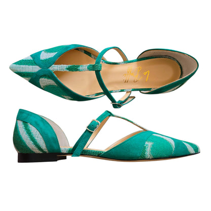 Vittoria in tessuto jacquard verde