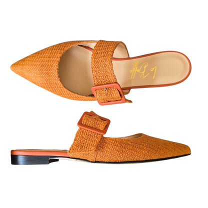 Ginevra mule in rafia mattone