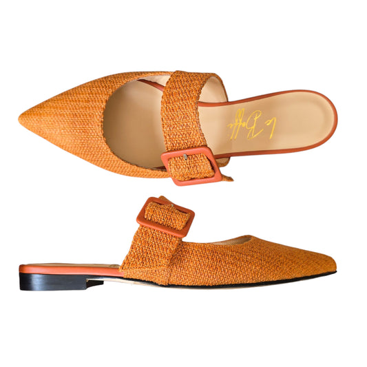 Ginevra mule in rafia mattone