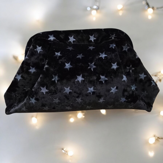 Mini Boffina Bag in velluto a stelle grigie