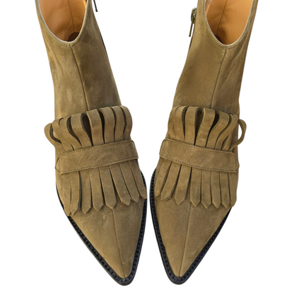 Angelina stivaletto in camoscio oliva