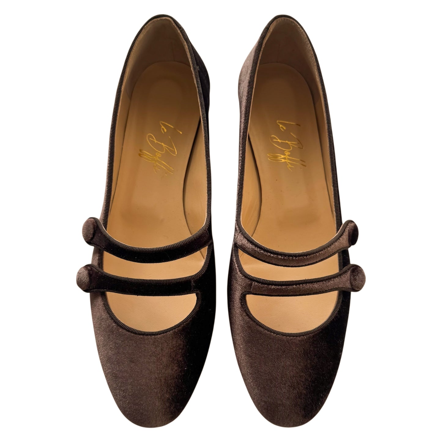 Frida tonda in velluto cioccolato