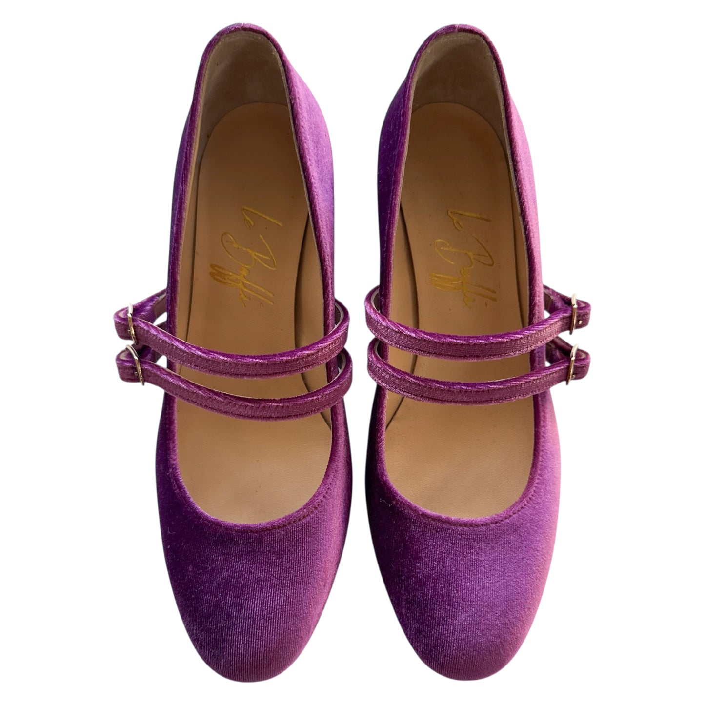 Elisa ballerina a punta tonda in velluto ultraviolet 55