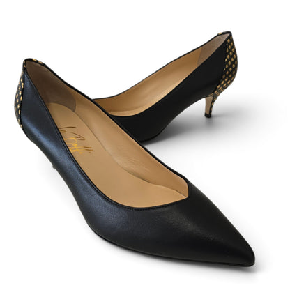 Karol 55 in pelle nera e pelle borchiata