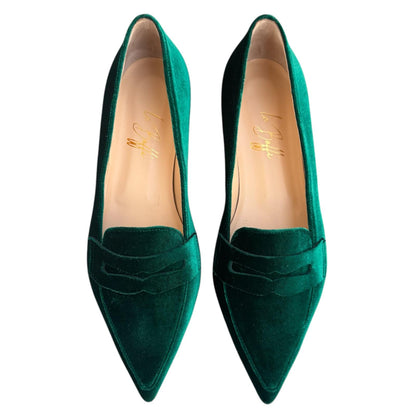 Olivia in velluto verde smeraldo