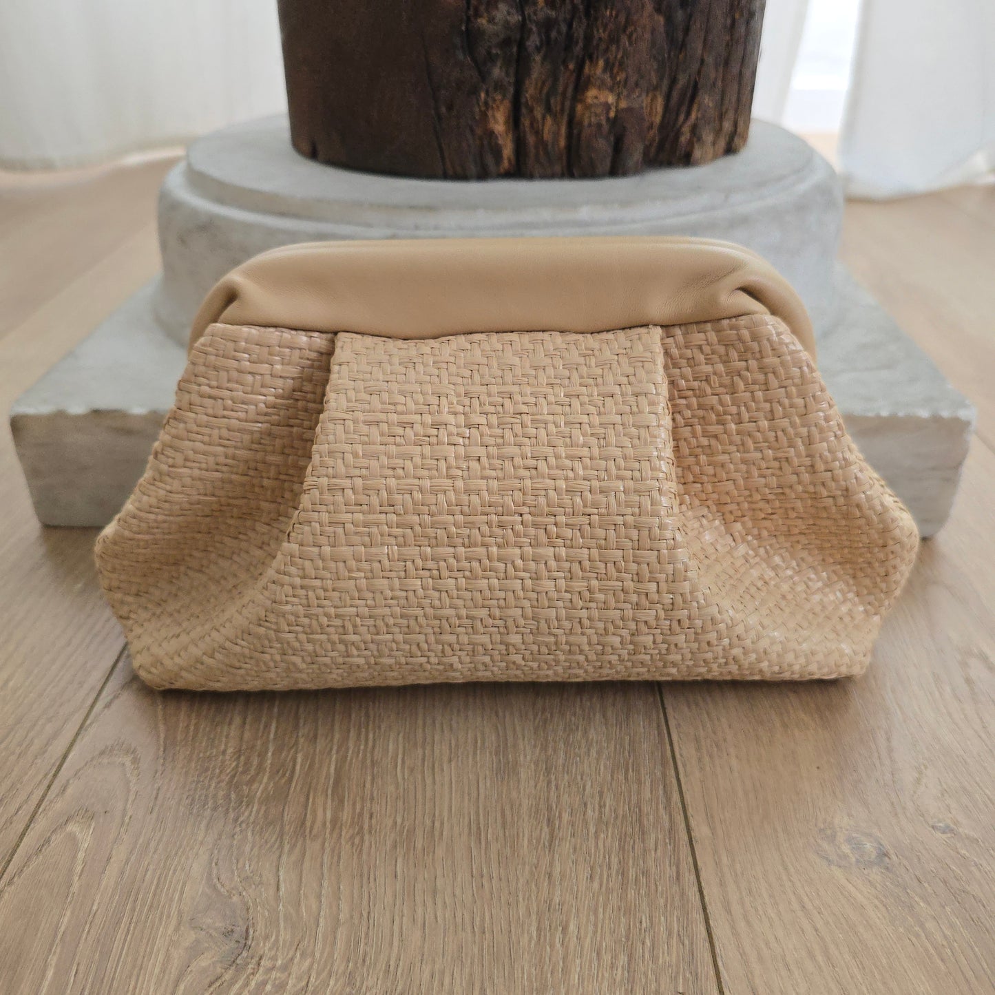 Mini Boffina Bag in rafia poudre