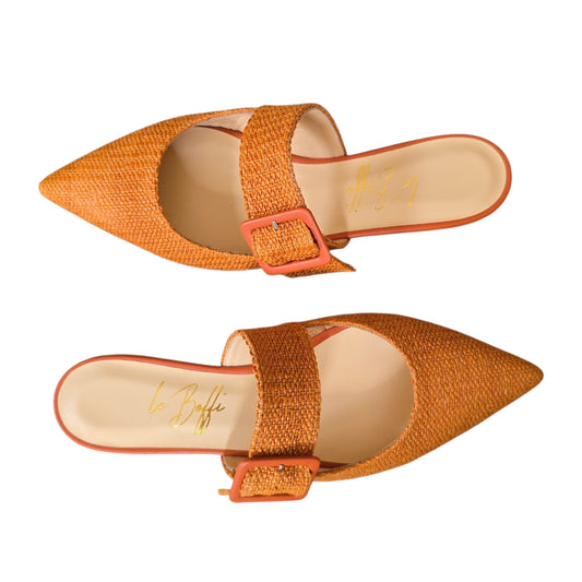 Ginevra mule in rafia mattone