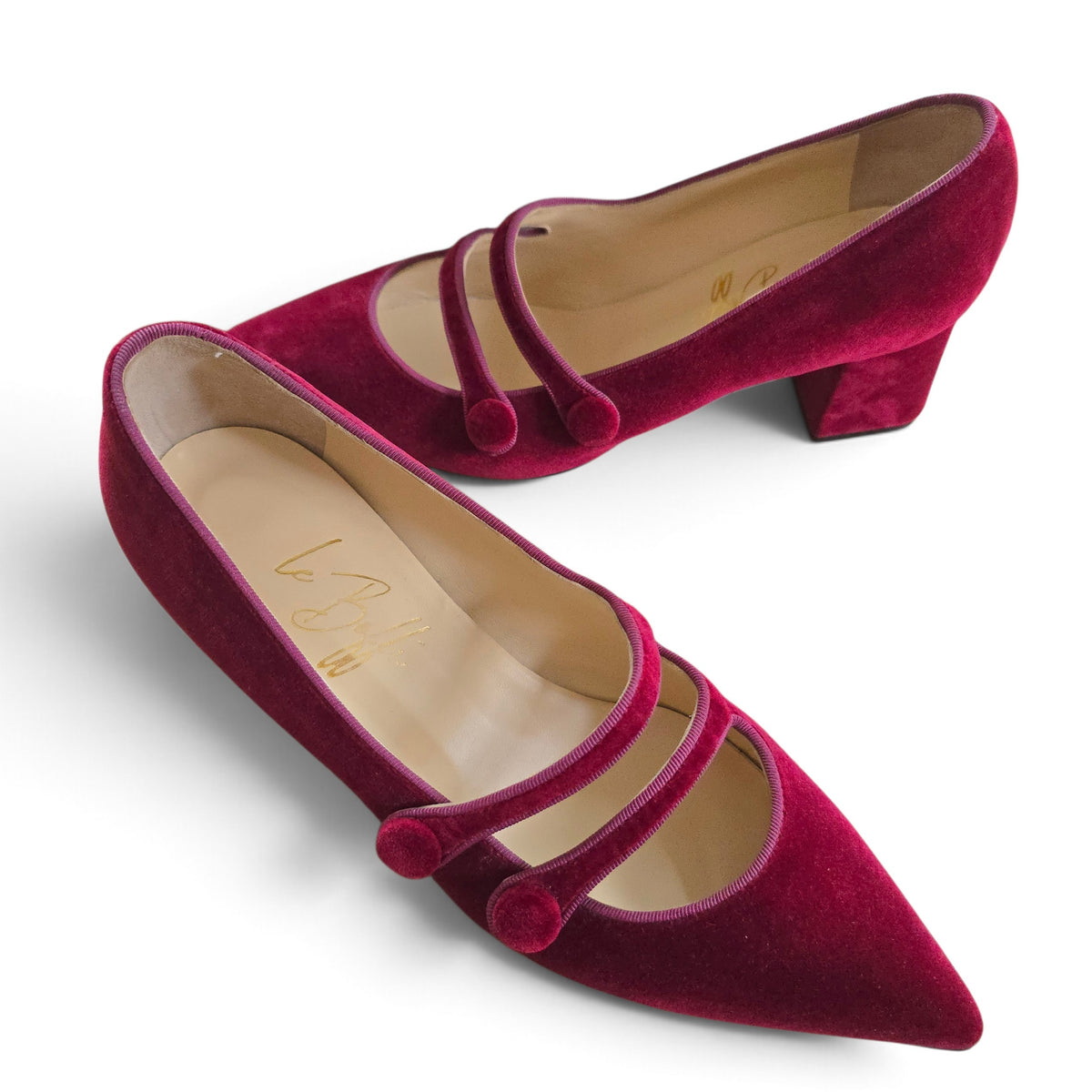 Frida 55 in velluto bordeaux chiaro