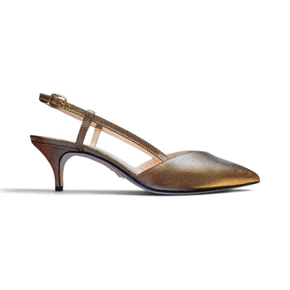 Gaia 55 in pelle pois bronzo