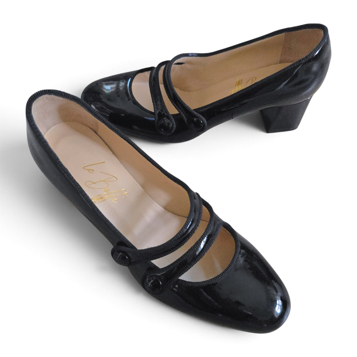 Frida ballerina tonda in vernice nera 55