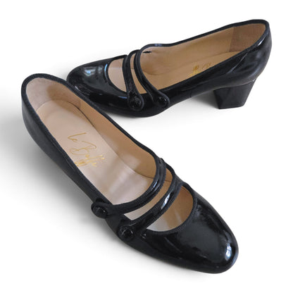 Frida ballerina tonda in vernice nera 55
