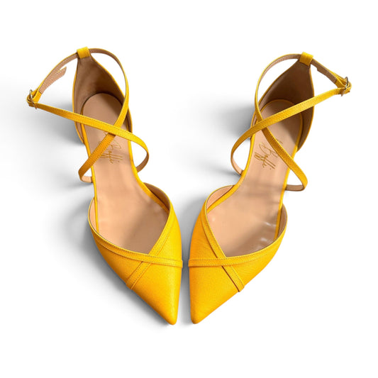 Elisabetta in pelle saffiano gialla