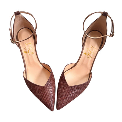 Greta 55 in pelle lavorata marrone